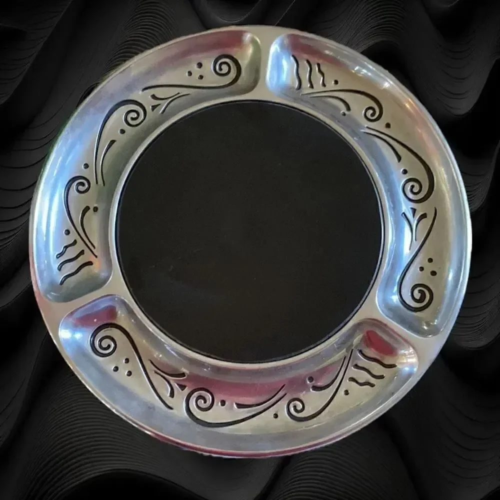 Lenox Spyro Metal Cheese and Cracker Marble Plate